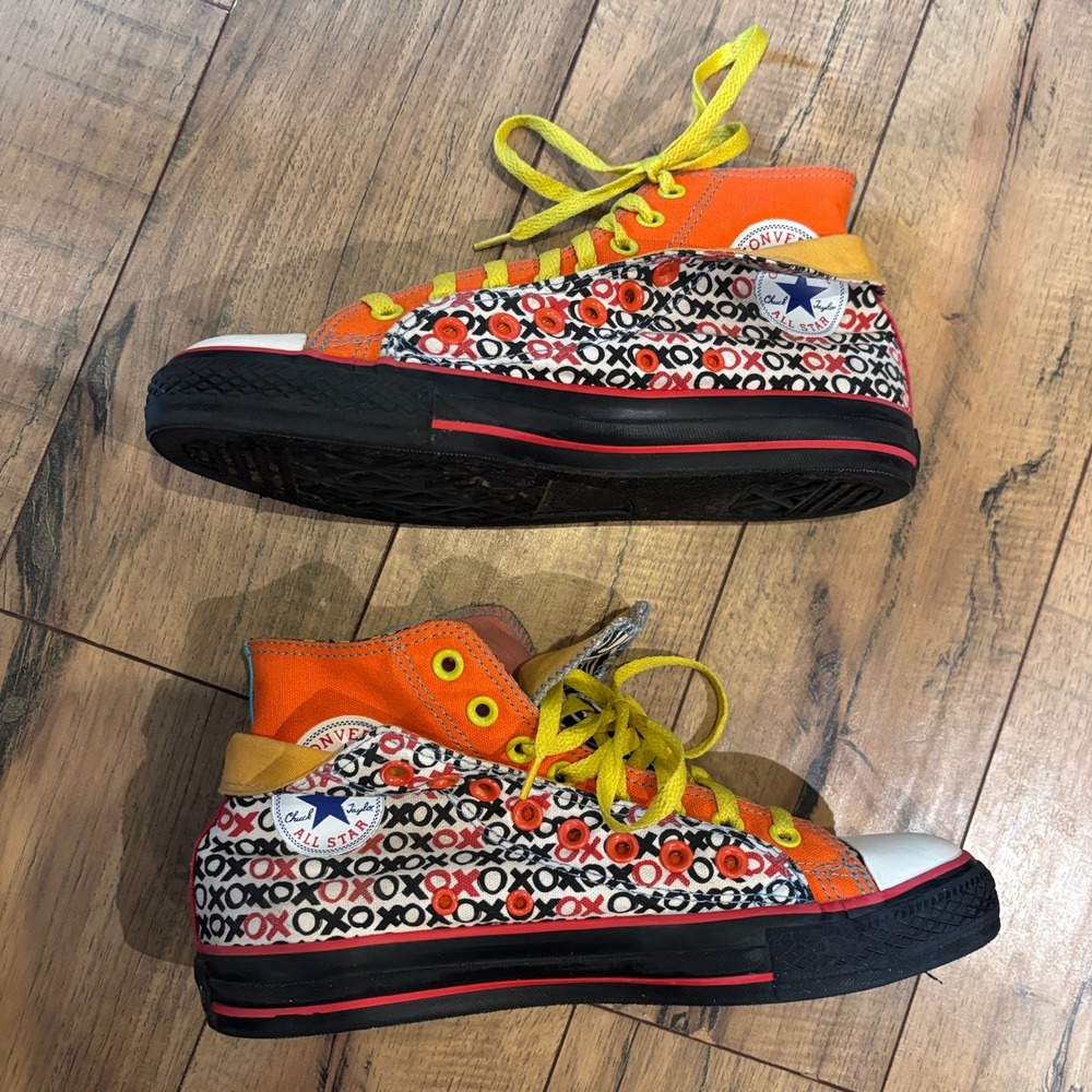 Converse Chuck Taylor All Star Double Upper High Top Mixed Print Sneakers Size 8 - Picture 10 of 14